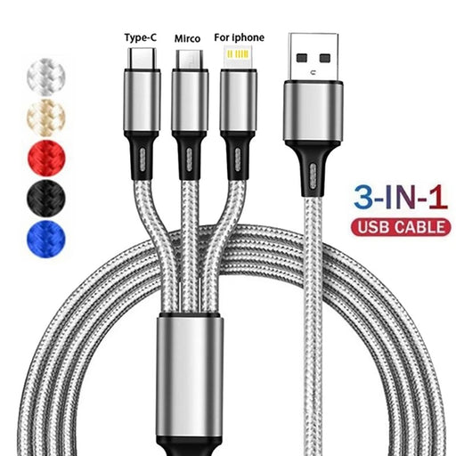3 In 1 USB Fast Charging Cable Type C